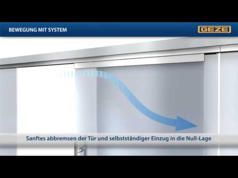 Produktvideo: GEZE Perlan 140 mit SoftStop Erfahren Sie in diesem Video mehr über das Beschlagsystem GEZE Perlan 140 mit SoftStop. Die Einzugsdämpfung ermöglicht das sanfte und vollständige Einziehen der Schiebetürflügel in die Endstellung - völlig geräuschlos.
